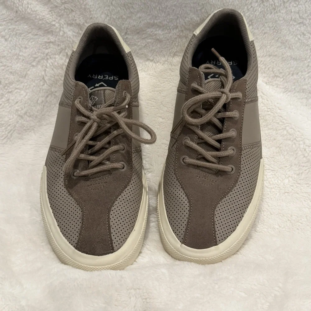 Sperry Seacycled Soletide Men's Size 9.5 Taupe Boat Shoes STS24159 Tan Preppy